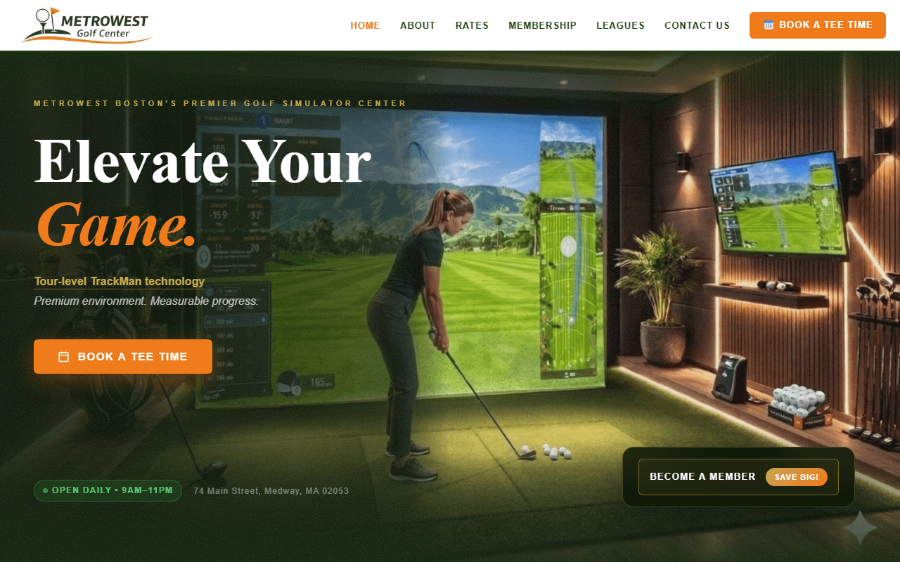 MetroWest Golf Center Website